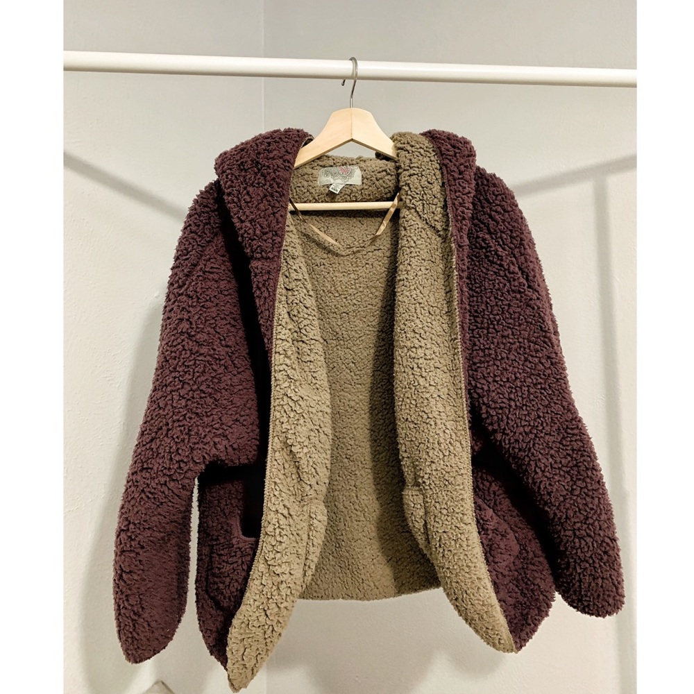 Urban Outfitters Reversible Teddy Hooded Coat